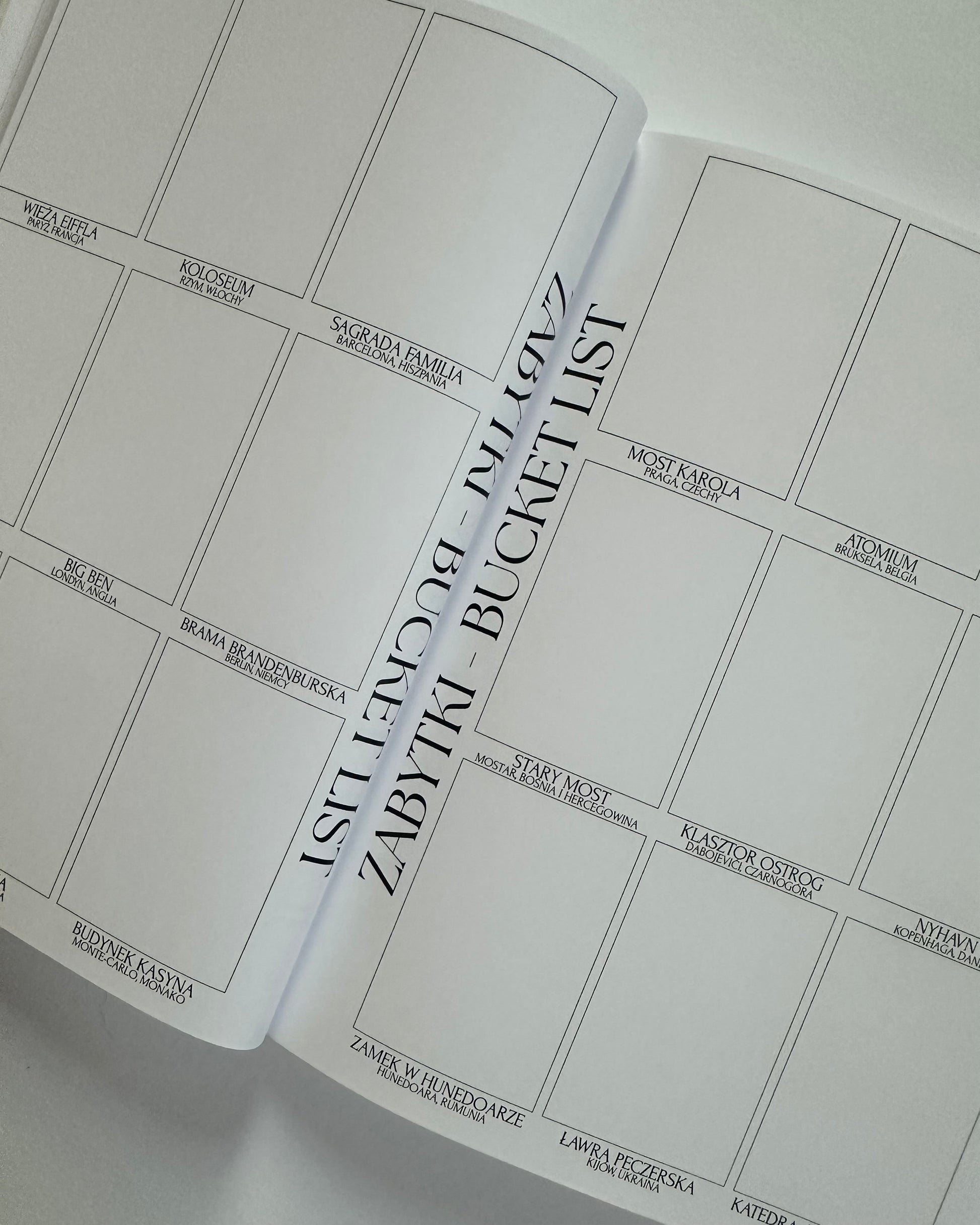 Otwarty dziennik podróży Europa miejsce na zdjęcia, wspomnienia