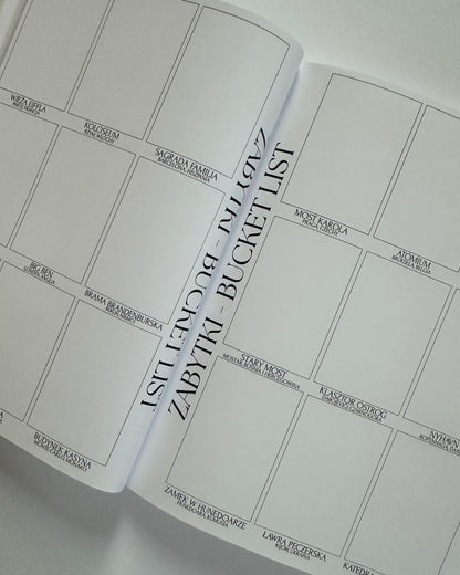 Otwarty dziennik podróży Europa miejsce na zdjęcia, wspomnienia