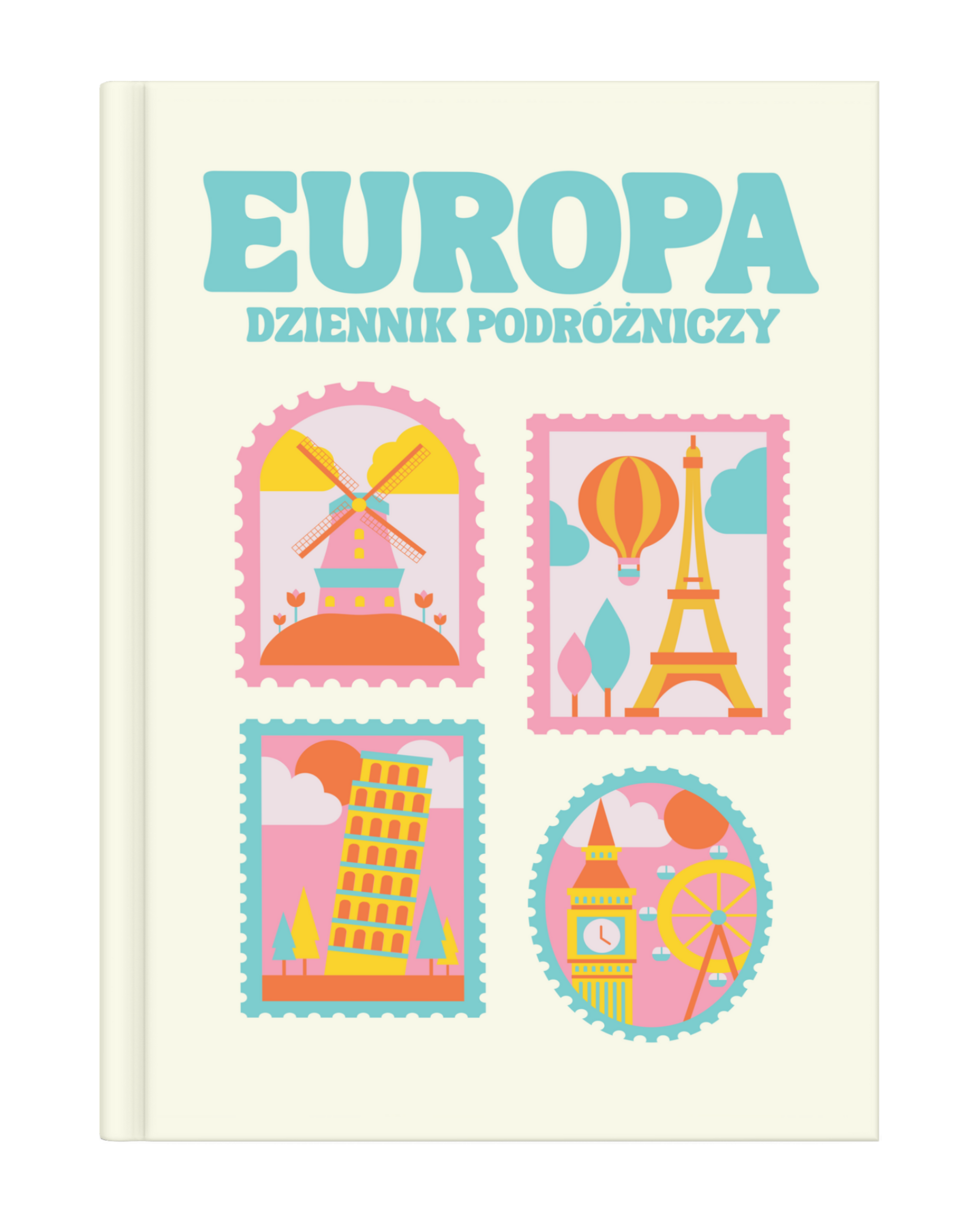 Dziennik podróżniczy, album na wspomnienia z wyjazdów po Europie, twarda okładka, 130 stron.