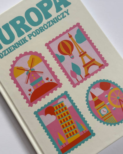 Estetyczny dziennik podróżniczy europa -twarda oprawa, idealny prezent dla podróżnika, zbiór wspomnień, piękne detale